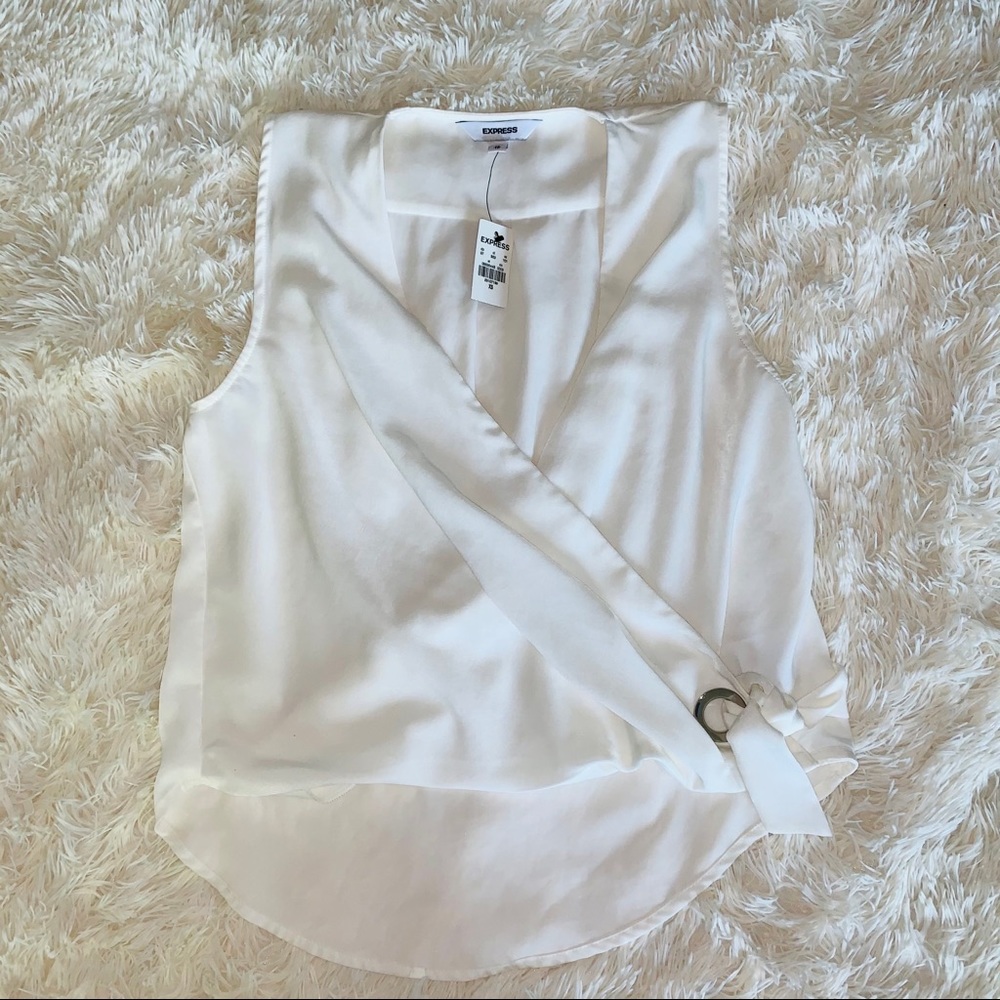 Express White Sleeveless Blouse